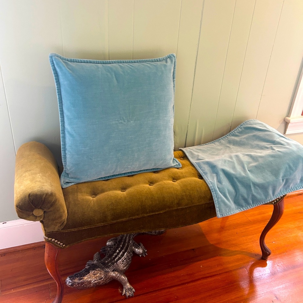Pottery Barn Teal Velvet Accent Pillow